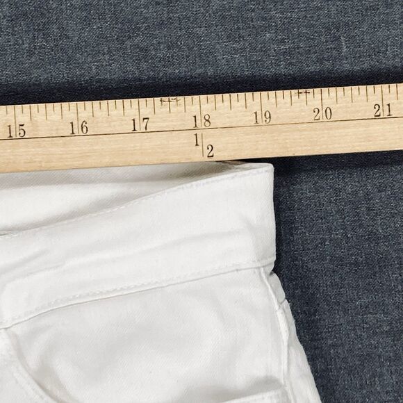 NYDJ Crop Jeans Womens Sz 16 White Straight Leg Cuffed High Waisted Modest Capri - Picture 10 of 15